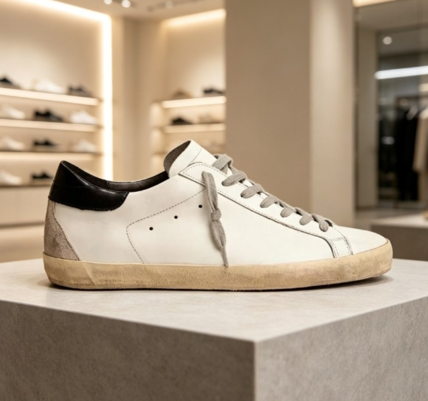 Leather Sneaker Care Kit - Trendy genuine leather white sneakers for