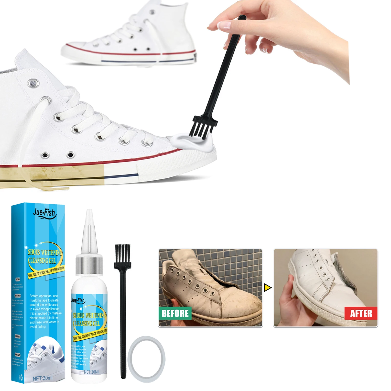 Sneaker Care Accessories - White Shoes Cleaning Gel Stain Dirt