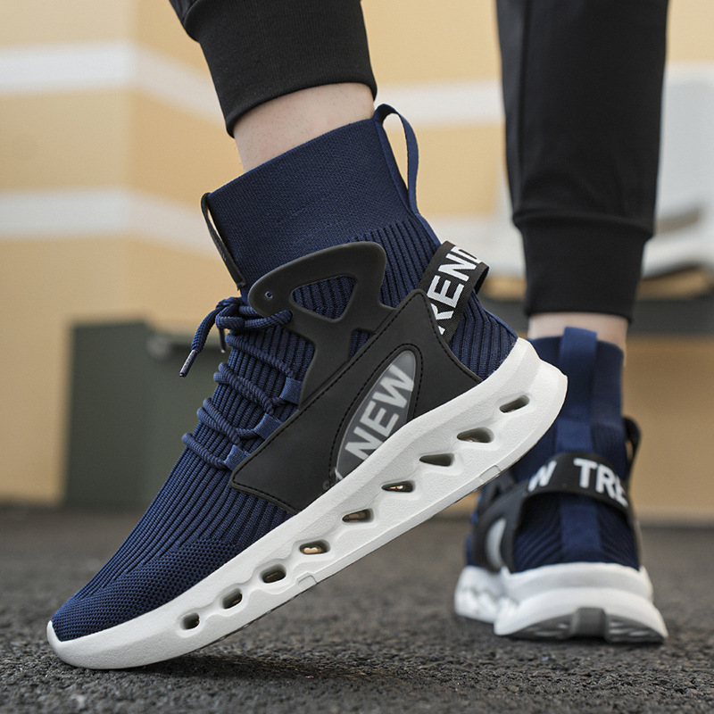 Trendy Men High Top Sock Shoes - Sneaker Career ulasan dan harga