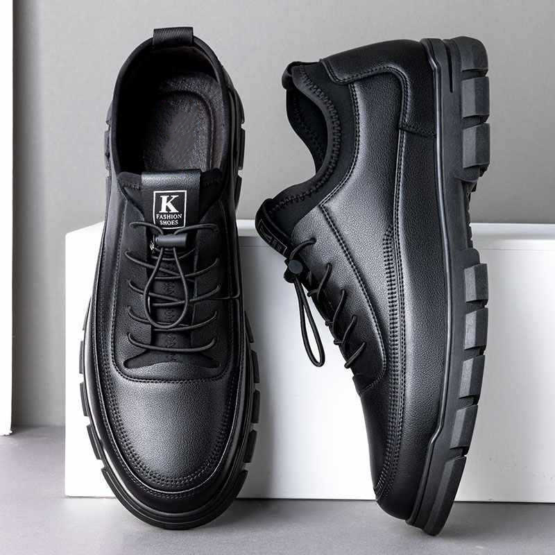 Men's Black Faux Leather Warm  - Sneaker Career ulasan dan harga
