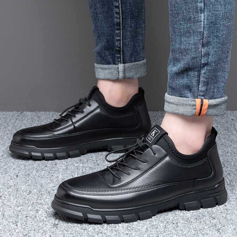 Men's Black Faux Leather Warm  - Sneaker Career ulasan dan harga